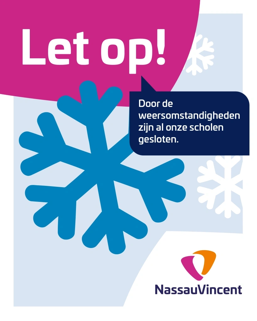 Scholen NassauVincent op vrijdag 9 januari gesloten vanwege weersomstandigheden